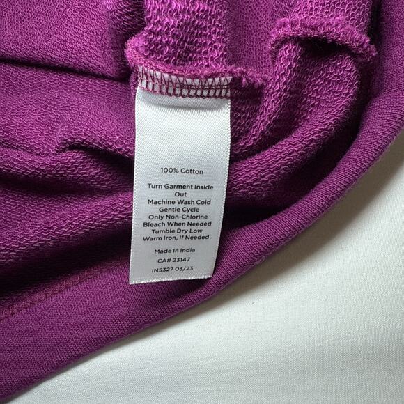 Talbots Dress Womens Small Purple Long Sleeve Midi Ruffle Trim 100% Cotton NWOT - Picture 9 of 15